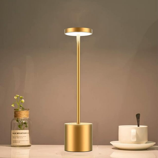 Cordless Table Lamp, 6000mAh Rechargeable Battery, 2 Brightness Levels, Metal Bedside Lamp, For Living Room, Bedroom, Office, Studio