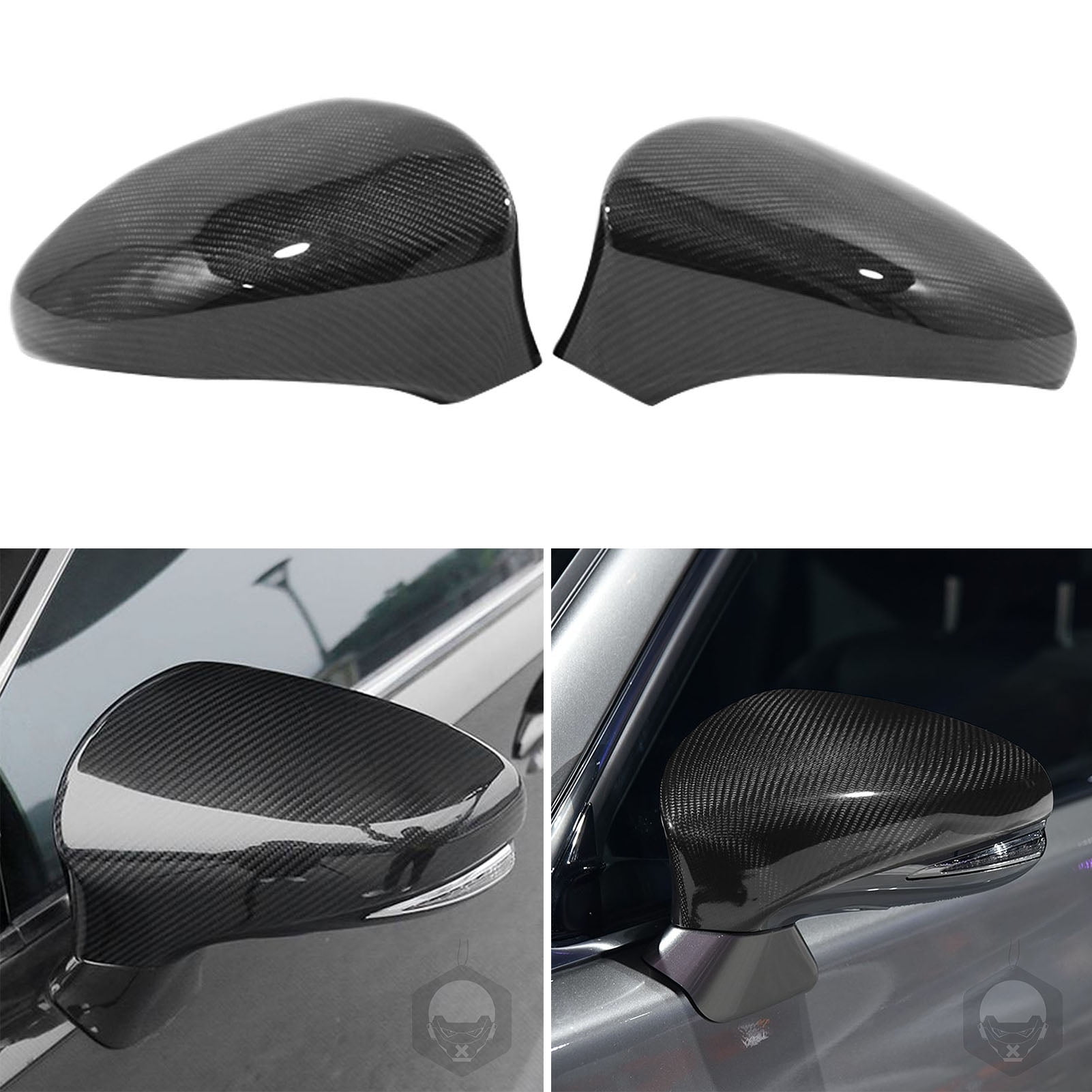 For 2011-2020 Toyota Sienna with Signal Carbon Fiber Side Mirror Covers Trims