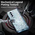 thumbnail image 2 of MonsDirect for 7.6 inch Samsung Galaxy Z Fold 4 5G 2022 Case, Mechainical Gear Clear Plating Frame Hard PC Back Shell With Screen Protector, Slim Folding Hinge Protection for Galaxy Z Fold 4, Blue, 2 of 7