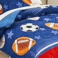 thumbnail image 3 of NC Sherpa Blanket Multi-color Football Polyester Reversible Bed Blankets Twin (Count 2), 3 of 6