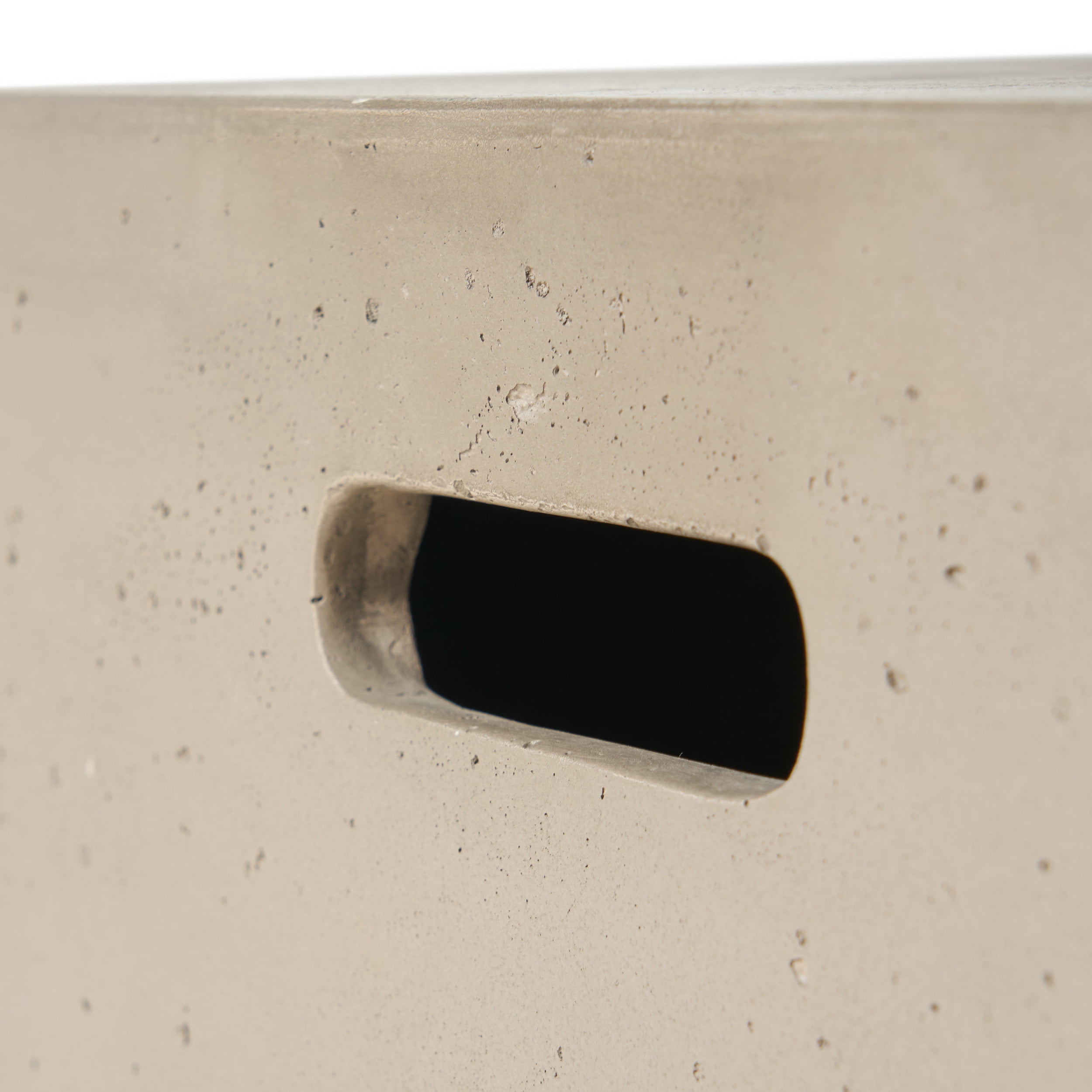 Mayfair Lightweight Concrete Outdoor 40,000 BTU Rectangular Fire Pit (No Tank Holder), Light Gray