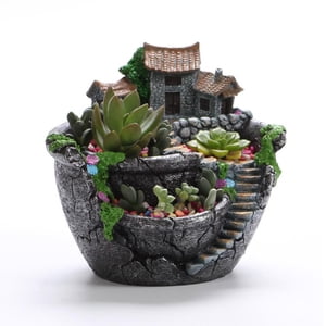 Plants Pot Succulent Plants Pot with Sweet House Flower Basket Planter Pot Garden Decoration
