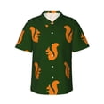 thumbnail image 1 of Fotbe Bold Squirrel Silhouettes Camisa Hawaiana para Hombre Unisex – Camisa Casual de Verano con Botones de Manga Corta de Algodón y Lino,Small, 1 of 7