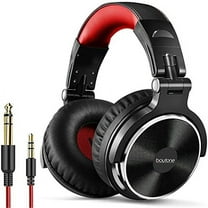 Boytone BT-10RD Wired Over Ear Headphones Studio Monitor & Mixing DJ Stereo Headsets with 50mm Drivers and 1/4 to 3.5mm Audio Jack, Foldable for Computer Audio Mixer, DJ Headphone
