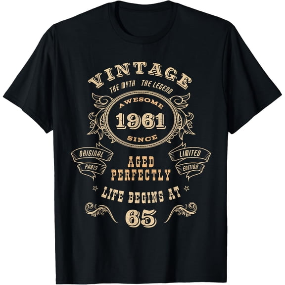 65-Year-Old 65Th Birthday For Men - Vintage 1961 T-Shirt Unisex S-5XL Hot Trending Shirt Birthday Gift