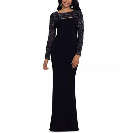 Betsy Adam Embellished Cutout Gown