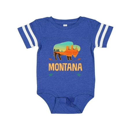 

Inktastic Montana Gift Buffalo Silhouette Gift Baby Boy or Baby Girl Bodysuit