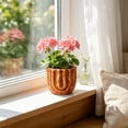 thumbnail image 5 of MMJ Plant Stand Indoor Antique Wavy Ceramic Flower Pot Vintage Striped Planter with Drainage Hole for Home Living Room 4.33x4.33x3.54in, 5 of 6