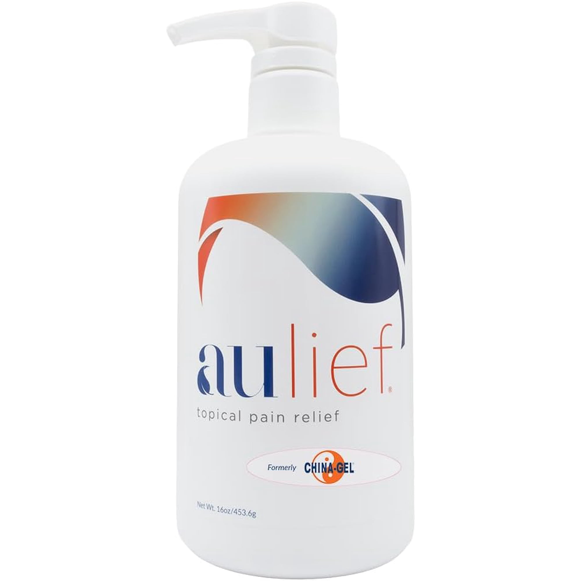 Aulief Pain Relief Cream by China-Gel - Arthritis & Muscle Rub for Sore Muscles & Joint Pain, Neck, Knee & Back Aches, Premium Dye-Free White Topical Gel, FSA HSA Approved, 16 oz Bottle with Pump