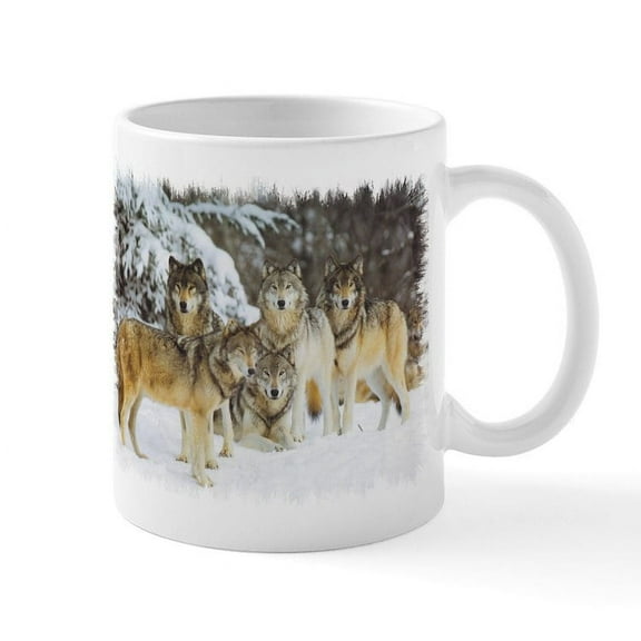 CafePress - Wolf Pack Mug - 11 oz Ceramic Mug - Novelty Coffee Tea Cup