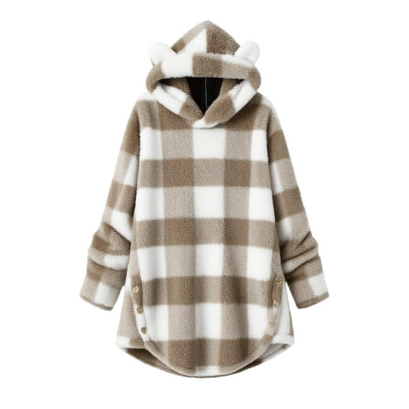 HongQid Oversized Sweatshirts for Women Womens Sherpa Hoodie Fluffy Women's Hoodies Pullover with Pockets