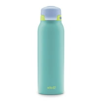 Ello Flip & Fill 32 oz Stainless Steel Water Bottle with Flip-Top Lid and Straw, Teal