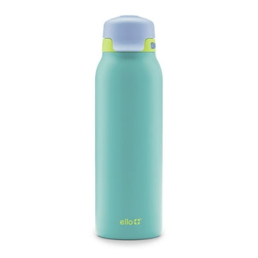 Ello Flip & Fill 32 oz Stainless Steel Water Bottle with Flip-Top Lid and Straw, Teal