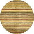 thumbnail image 1 of Ahgly Company Indoor Round Abstract Yellow Abstract Area Rugs, 5' Round, 1 of 6