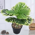 thumbnail image 5 of Travelwant Artificial Palm Leaves Plants Faux Fake Monstera Turtle Leaf Tropical Large Palm Tree Leaves Plant Outdoor UV Resistant Plastic Plants (Green), 5 of 7