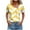Womens Tops Yellow, variant on Womens Tops Asymmetric V-Neck Dressy Button Short Sleeve Loose Fit Business T Shirts Ladies Trendy Wave-Printed Basic Pullover Blouses