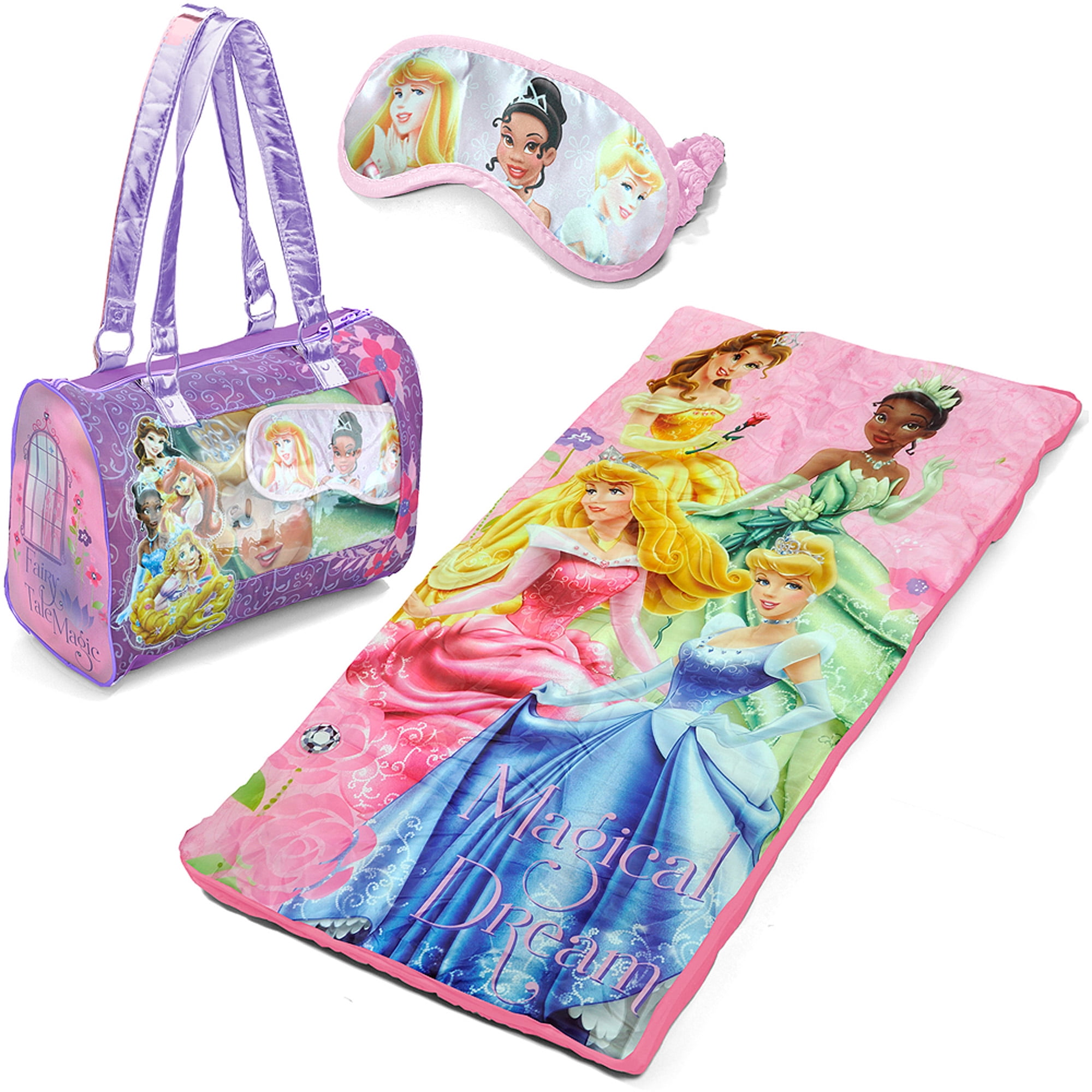 Disney Princess Sleepover Slumber Bag with Purse and Bonus Eye Mask