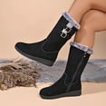 thumbnail image 5 of OKBOP Women's Winter Boots Mid-Calf Zip-Up Faux Fur Trim Insulated Chunky Sole Warm Cozy 36, 5 of 5