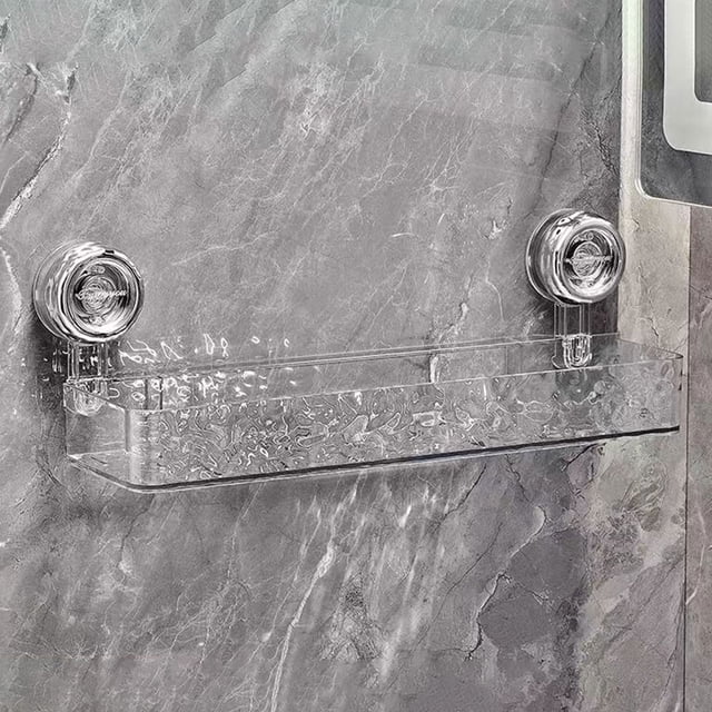 Estante de almacenamiento para baño con ventosa carrito de pared transparente multifuncional para baño