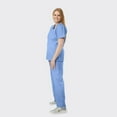 thumbnail image 2 of SPECTRUM UNIFORMS Scrub Tops Medical Unisex V-Neck Yoga Soft Fabric Medical Professionals Hospital and Lab Workwear Nurse Top Ceil Blue, 2 of 5