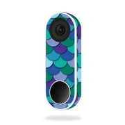 MightySkins NEHEL-Blue Scales Skin for Nest Hello Video Doorbell - Blue Scales
