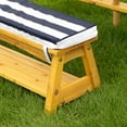 thumbnail image 3 of KidKraft Outdoor Wooden Table & Benches with Cushions & Umbrella, Navy, 3 of 7