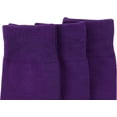 thumbnail image 7 of ToBeInStyle Pack of 3 Unisex Colorful One Size Fits Most Dress Crew Socks - Purple, 7 of 7