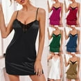 thumbnail image 6 of Tumotour Nightgowns For Women Mini Dress Pajamas Loungewear Sleeveless Nightgown Solid Color Lace Sleepwear Chemise Lingerie Dress Tank Sleepwear Lace Nightshirt With Padded Cups, 6 of 6
