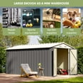 thumbnail image 5 of Patiowell 8' x 12' Metal Storage Shed for Outdoor, Steel Yard Shed with Design of Lockable Doors, Utility and Tool Storage for Garden, Backyard, Patio, Outside use, Gray., 5 of 9