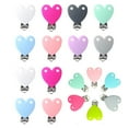 thumbnail image 2 of KEINXS 2pcs Baby Silicone Teether Clips Pacifier Holder Chains Shape Heart Baby Teething Accessories Products Oral Care Toys, 2 of 5