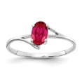 thumbnail image 1 of Solid 14k White Gold 6x4mm Oval Ruby Engagement Ring Size 8, 1 of 2
