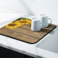 thumbnail image 3 of Dish Drying Mats For Kitchen Counter, Kitchen Drying Mat, Absorbent Quick Drying Dish Mat Machine Washable 16'''' x 18'''' -Sunflower Wood, 3 of 6