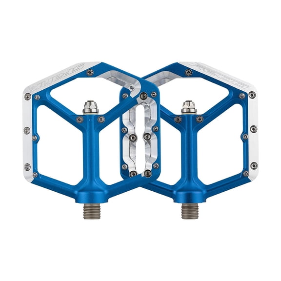 Spank Oozy Mountain Bike Platform Pedals 9/16" Alloy 18 Replaceable Pins Blue
