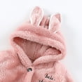thumbnail image 3 of 2 Piece Girls' Winter Pajama Set Warm Flannel Sleepwear Set Button Down Hooded Jacket Long Pants Home Loungewear Outfits, Pink, 6 Years, 3 of 6