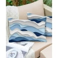 thumbnail image 6 of Blue White Ombre Throw Pillow Covers, Modern Geometric Moire Abstract Art Soft Breathable Pillow Cases with Invisible Zipper for Sleeping, King Size Pillowcases for Couch Bed Sofa Chair 20x36 Inches, 6 of 6