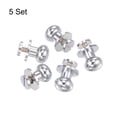 thumbnail image 3 of Unique Bargains 10 Set 10mm Solid Brass Round Head Stud Screw Rivets for DIY Leather Belt Wallet Handbag Decoration, Silver Tone, 3 of 5