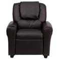 thumbnail image 3 of Kingfisher Lane Modern Leather Recliner with Cup Holder and Headrest in Brown, 3 of 13