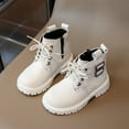 thumbnail image 6 of CYRBOKO Girl's Riding Boots, Side-zip Lace Up Non-Slip Ankle Boots White Size 8 (Little Kids), 6 of 9