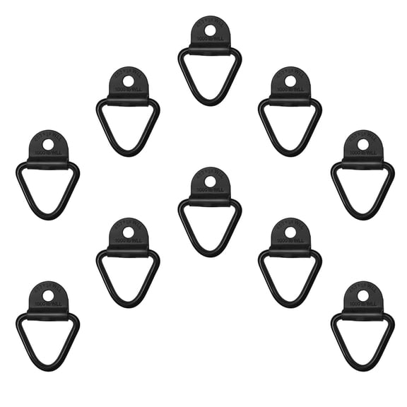 IBASETOY 10Pcs Black Coated Trailer Cargo Anchor Ring with Single Hole Mount for Heavy Duty Use