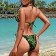 thumbnail image 3 of Garronmavis Two Piece Bikini Sets for Women Green Leaves Brazilian Cheeky Cut Out Hawaii Swimwear Halter String Triangle Bathing Suits Beach Wear, 3 of 6