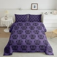 thumbnail image 2 of Manfei Damask Theme Comforter Sets Queen Size,Gothic Bats Comforters & Duvets,Purple Black Bedding Queen Comforter Set,Breathable Bedroom Decoration Reversible,3-Piece, 2 of 8