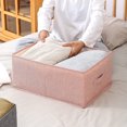 thumbnail image 4 of Caja de almacenamiento plegable del guardarropa del edredón de la ropa del acabado de tela de la cubierta del tirón, 4 of 5