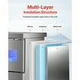 thumbnail image 5 of VEVOR Commercial Ice Maker Machine, 132 lbs/24H Stainless Steel Worktop Ice Machine with Sink, 30 lbs Storage & 70 Cubes/Cycle, Self-Cleaning Freestanding Ice-Making for Home Bar Restaurant Kitchen, 5 of 9