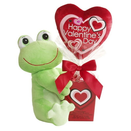 Valentine Green Frog with Candy