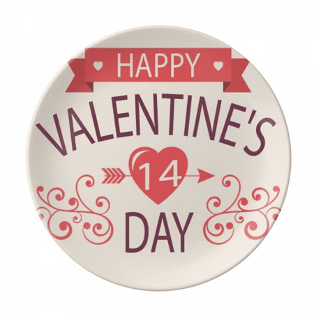 

Red Happy Valentine s Day 14 Heart Arrow Plate Decorative Porcelain Salver Tableware Dinner Dish