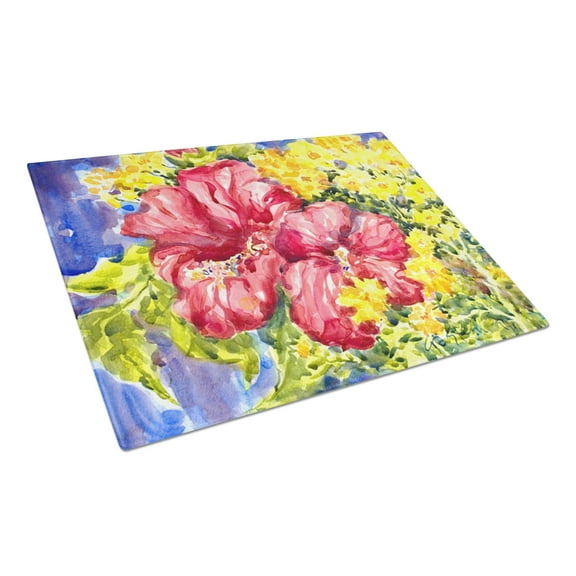 Caroline's Treasures Flower - Hibiscus Glass Cutting Board Large