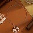 thumbnail image 3 of Custom Volleyball Number Name Pendant Necklace Stainless Steel Chain Ball Star Fans Personalized Choker Sport Jewelry, 3 of 5