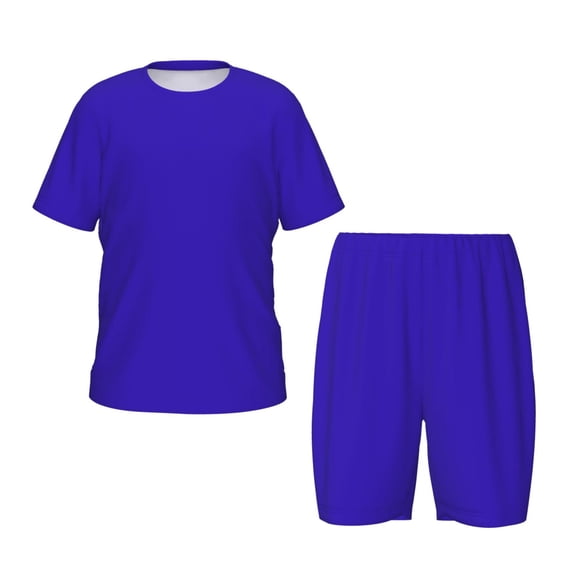 Balery Darkblue Conjunto de Pijama Infantil de Manga Corta con Estampado – Ropa de Dormir de Algodón Suave-Small