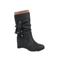 thumbnail image 2 of Bnwani Boots Women New Winter High-Heel Wedge High Mid-Calf 0 Boot Black Size 4.5, 2 of 9