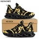 thumbnail image 1 of Zapatos de plataforma de lujo con estampado floral dorado para mujer, zapatillas planas de malla tejida para viaje, gran oferta, 1 of 6